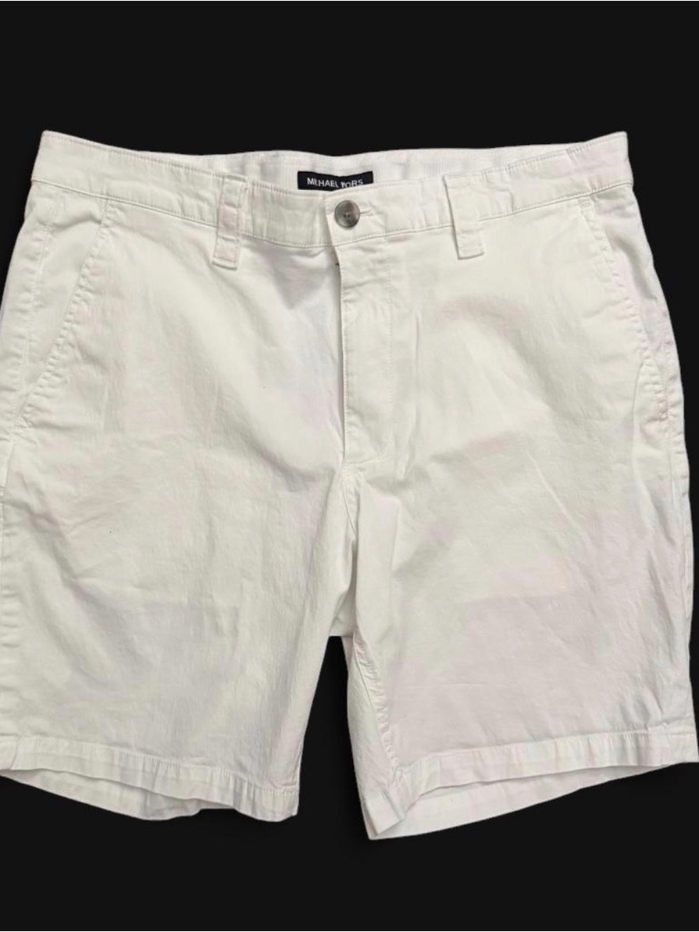 Michael Kors White Cotton Flat Front Men's Shorts